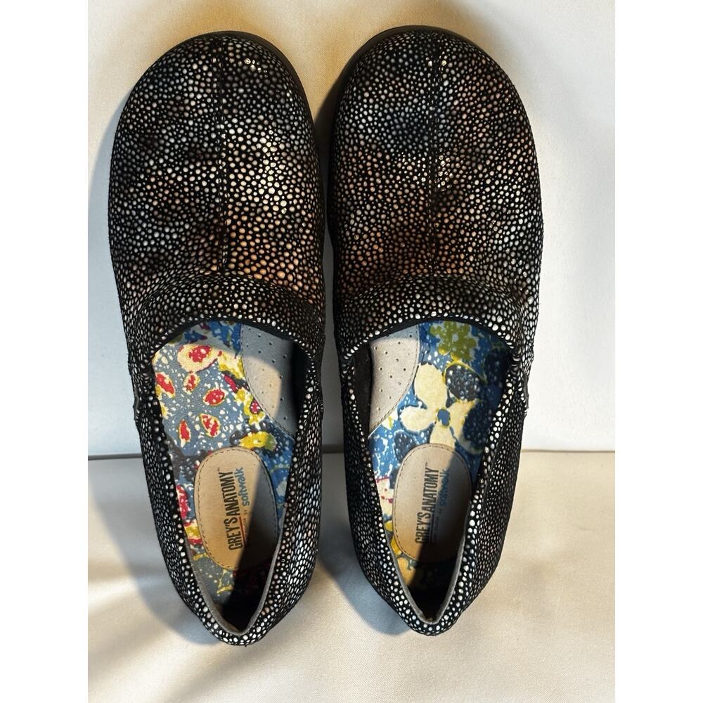 Greys Anatomy Softwalk Meredith Clogs Womens 9 Shoes Nurse Rainbow Dots Medical